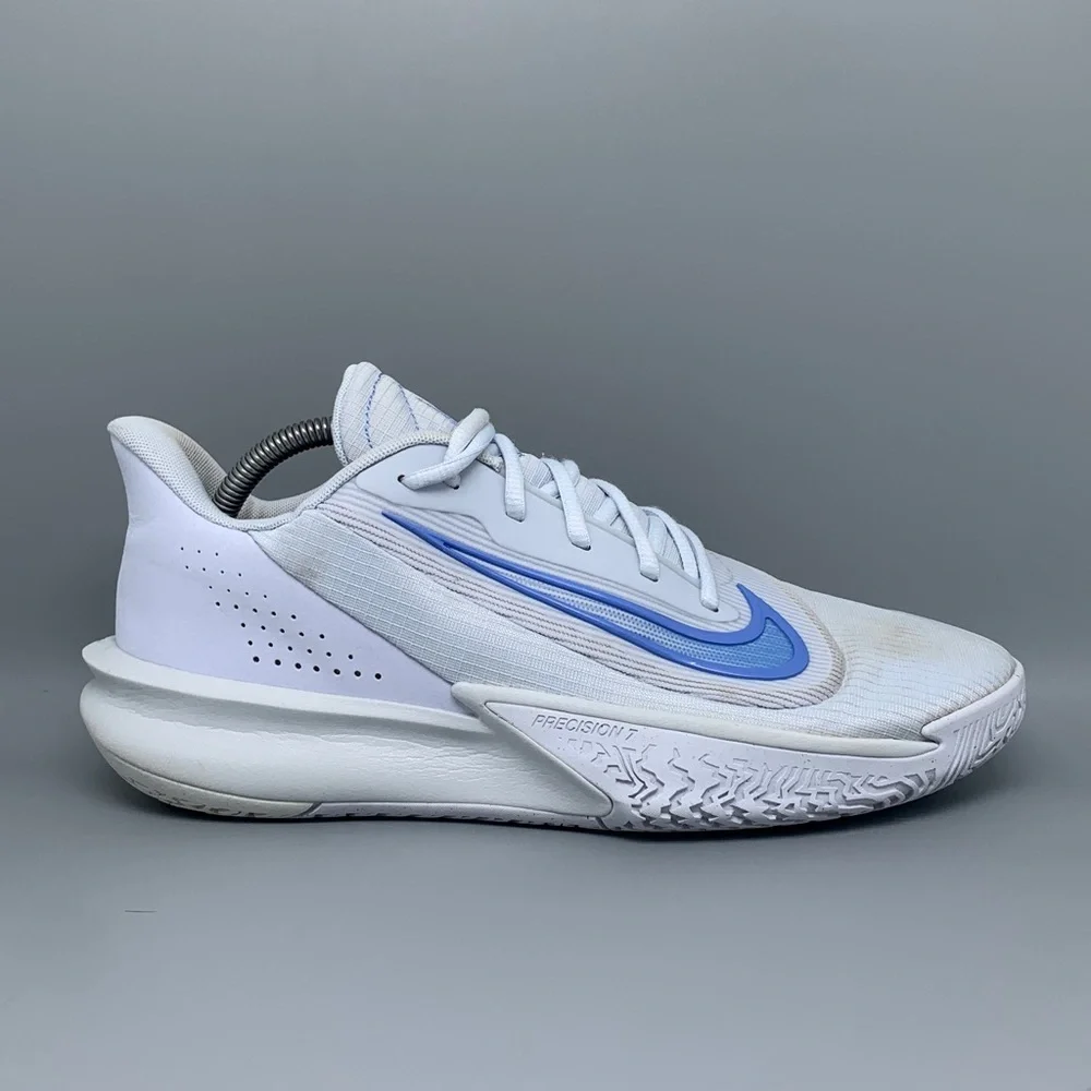 Nike Precision 7 Hard Court White Blue Grey Tennis Shoes FN4322-004 Men’s Sz 9.5